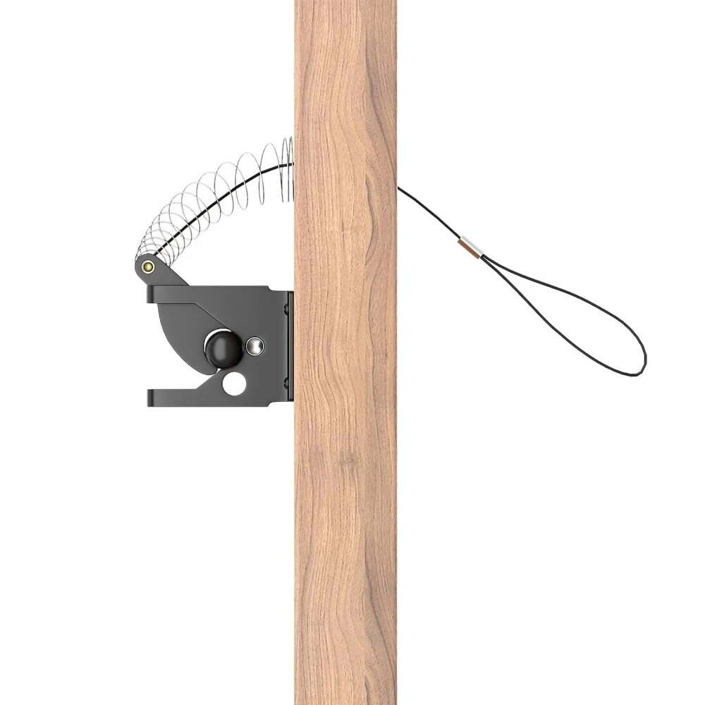 Self Closing Fence Gate Latches with Spring Cable Heavy Duty Automatic Gravity Lever Door Latches Hardware Gate Lock