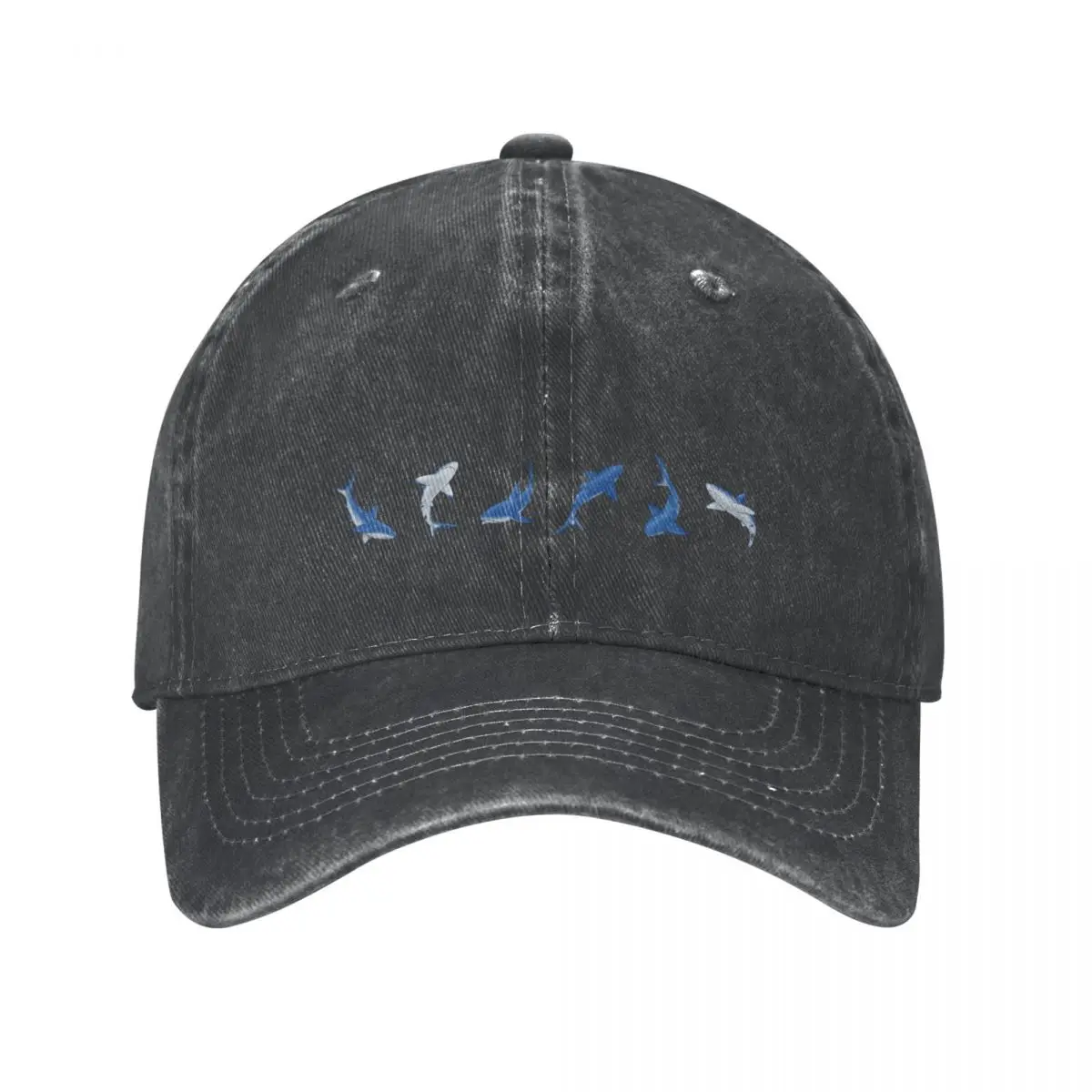 Blue Sharks Design Cowboy Hat Custom Cap Hat Baseball Cap black Golf Wear Baseball For Men Women's