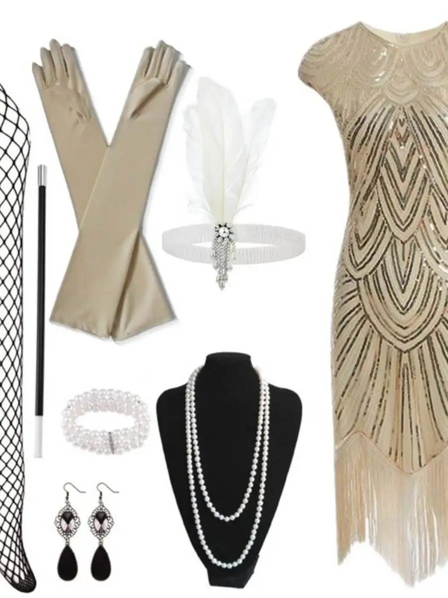 Retro Pailletten Svel Dr 920s Gatsby Quaste Rock Abendkleid Set Damen Faion Retro Sle Par Dr