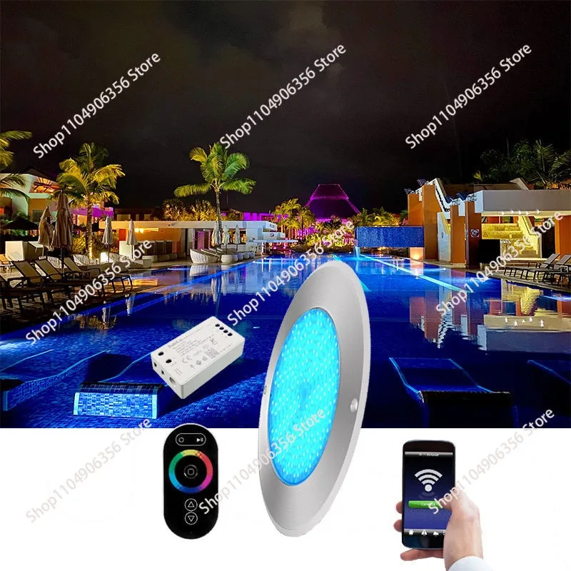 for 7mm Slim Newest Led Underwater SMD 316SS Stainless Steel AV12 Volt Wifi Remote Control Spa Light Resin Filled Pool Lights
