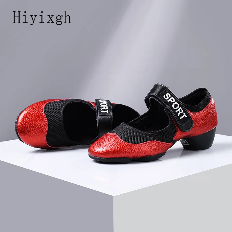 Hiyixgh-zapatos de baile profesionales de jazz para mujer, zapatos de baile de cuero suave, zapatos de baile latino