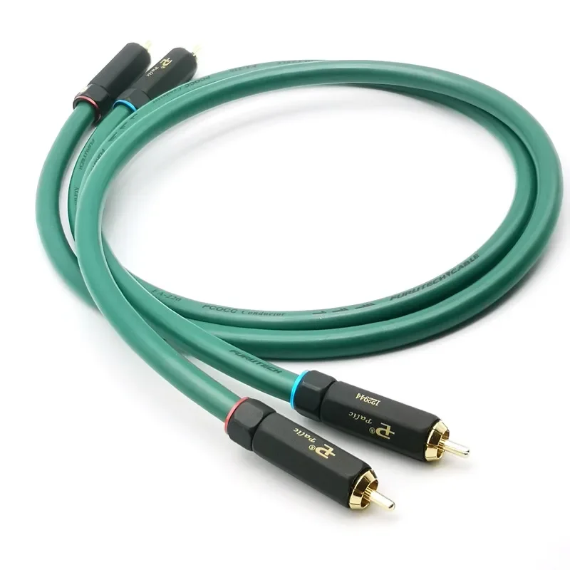 Pair HiFi Audio Interconnect Line Furutech FA-220 Copper RCA Cable for Amplifier CD Player