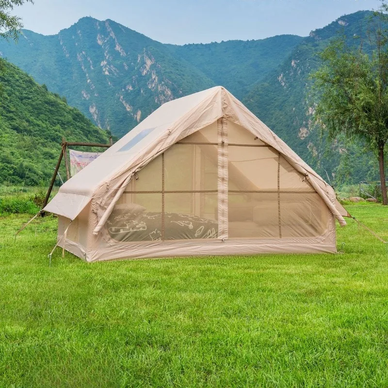 Oxford Cloth Inflatable Tent Portable Folding Outdoor Camping Waterproof Sun Protection Family Tent Nature Hike Tourist Tents
