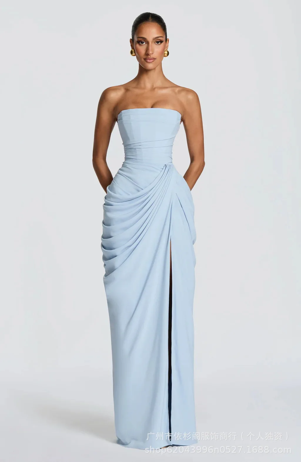 Gele, lage, rugloze, hoogtailleerde jurk met spaghettibandjes, cincher, vestido's, feestjurk, clubjurk, elegante avondjurk voor dames