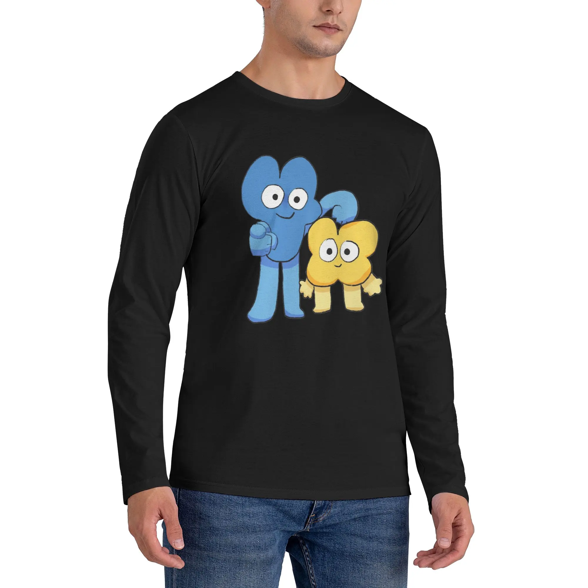 

Four and X Bfdi Men's Long Sleeved T-shirt Fashion Round Neck T shirts Spring and Autumn Men tops