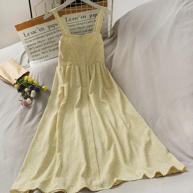 Mouwloze Jurk Vrouwen Vintage Bloemen Midi Casual Backless Sexy Harajuku Zoete Meisjes Zomer Jurken Leuke Koreaanse Mode Vestidos