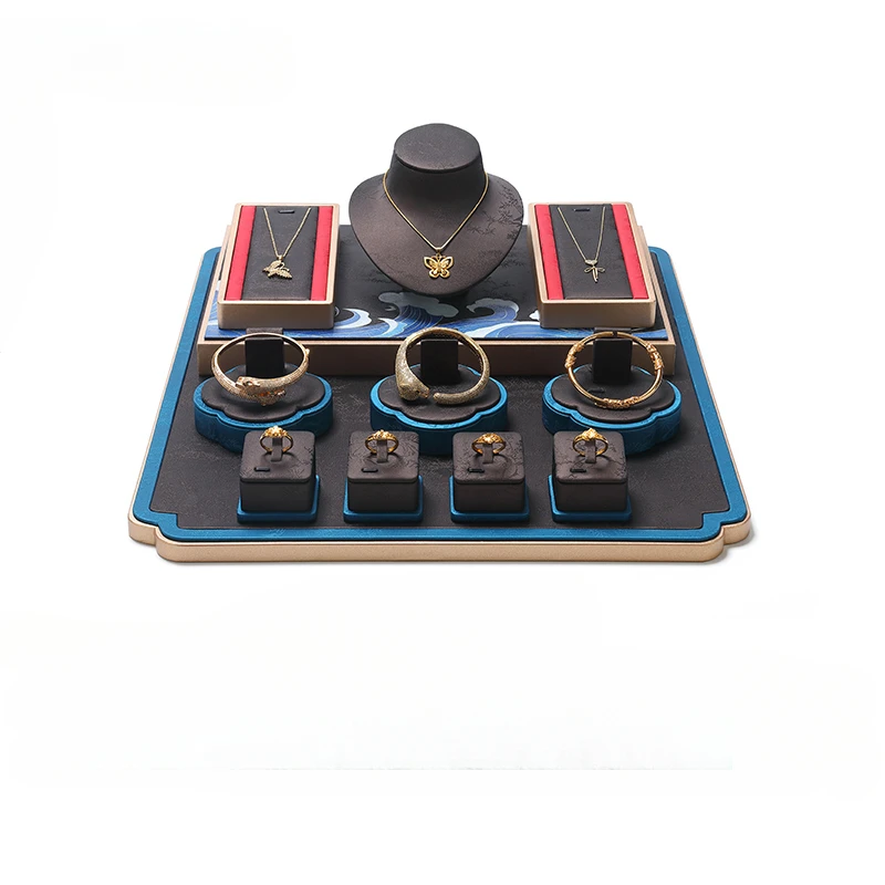 

New jewelry props, antique gold display racks, rings, bracelets, earrings, necklaces, jewelry display racks