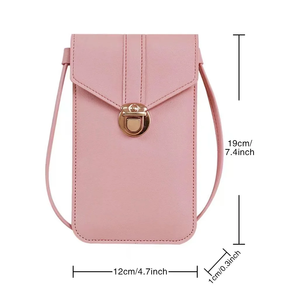 Ladies Touch Screen Cell Phone Purse Smartphone Wallet PU Leather Shoulder Strap Handbag Women Bag Fashion Mobile Wallet
