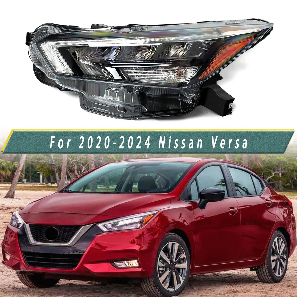 

Левая и правая фара для Nissan Versa SV SR S Sedan 2020 2021 2022 2023 2024, светодиодная фара, замена напрямую