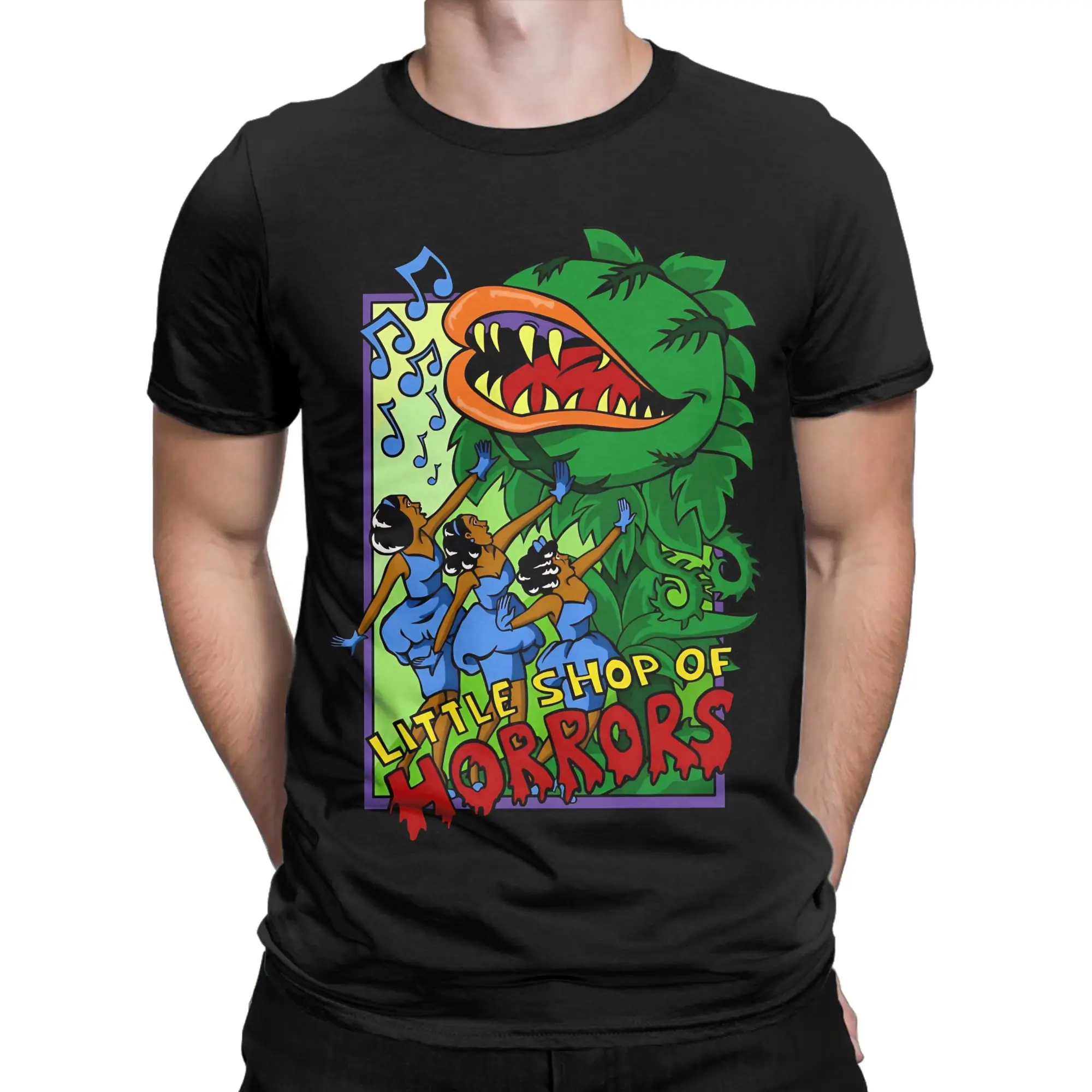 venomous monster flower  classicFunny Graphic 100% Cotton T-Shirt Little Shop of Horrors Tees Tops For Men