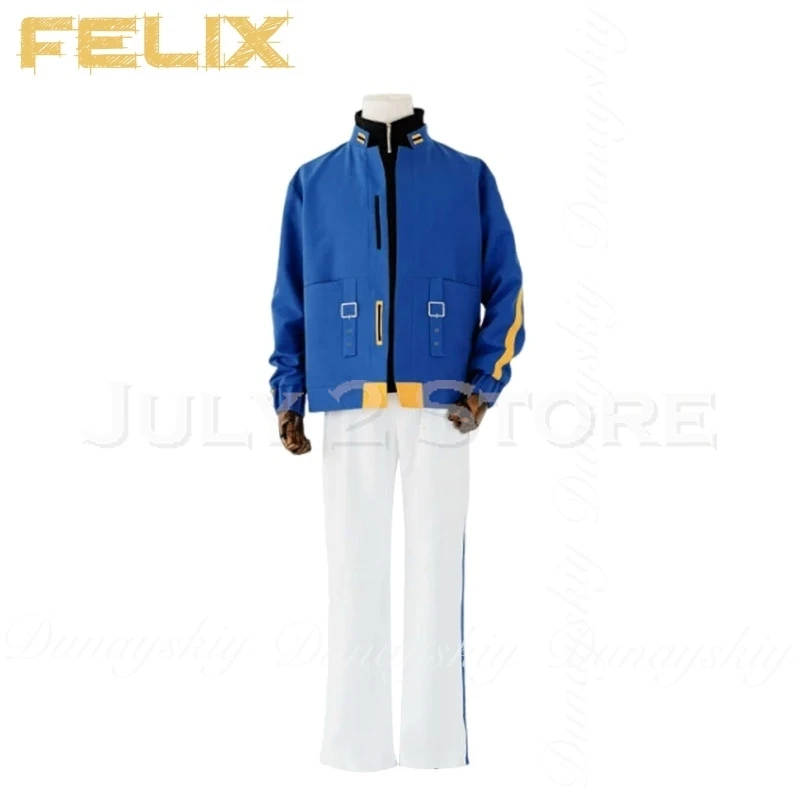 Link Click: Бридон Дук Аниме Феликс Косплей Модель с желтыми волосами и оранжевыми глазами с одеждой Daliy Косплей Костюм Полный костюм