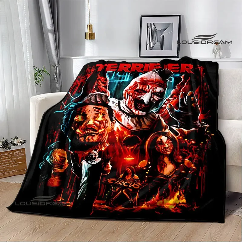 Terrifier horror movie printing Blankets Children Warm Blanket Flannel Soft and Comfortable Blanket picnic blanket birthday gift