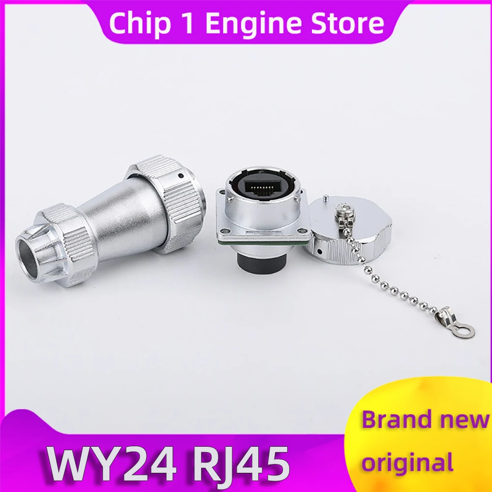 For Weipu WY24 Industrial RJ45 Connector WY24JRJ45TE Plug WY24KRJ45Z Socket Panel Adapter IP67 Waterproof Push-Pull Data Signal