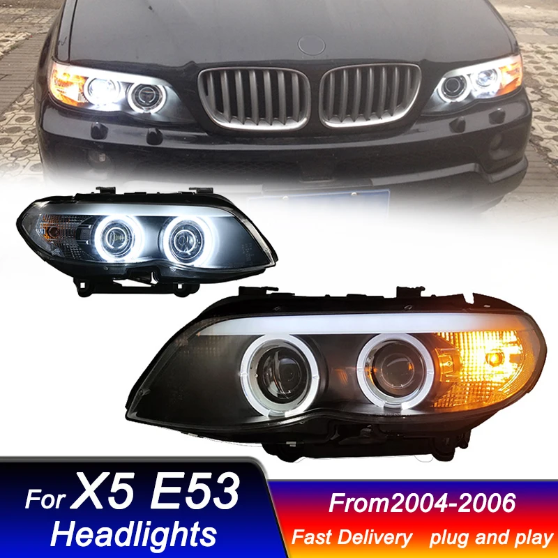 

Автостайлинг фары для BMW X1 E53 2004-2006 новый стиль полный светодиодный DRL динамический сигнал фара Bi Xenon Beam аксессуары Фары