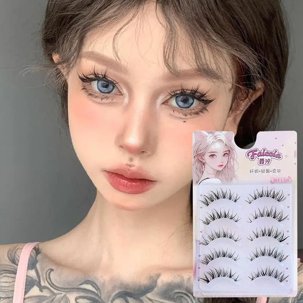 1pcs U-shaped Individual False Eyelashes Lash Extension Cosplay Eye Comic Noglue Lashes Natural Idol Lash Makeup Clusters X4G7