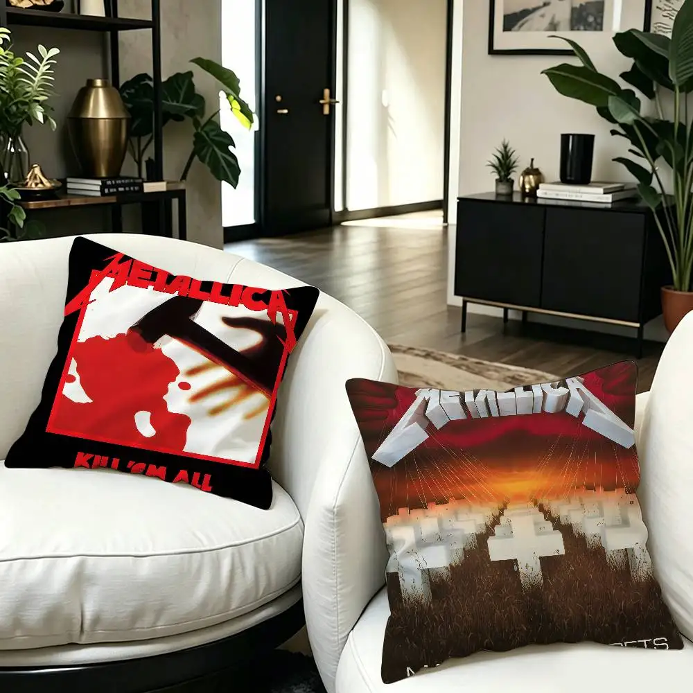 M-Metallica Thrash-Metal Pillow Gift Home Office Decoration Pillow Bedroom Sofa Car Cushion CoverPillow Case