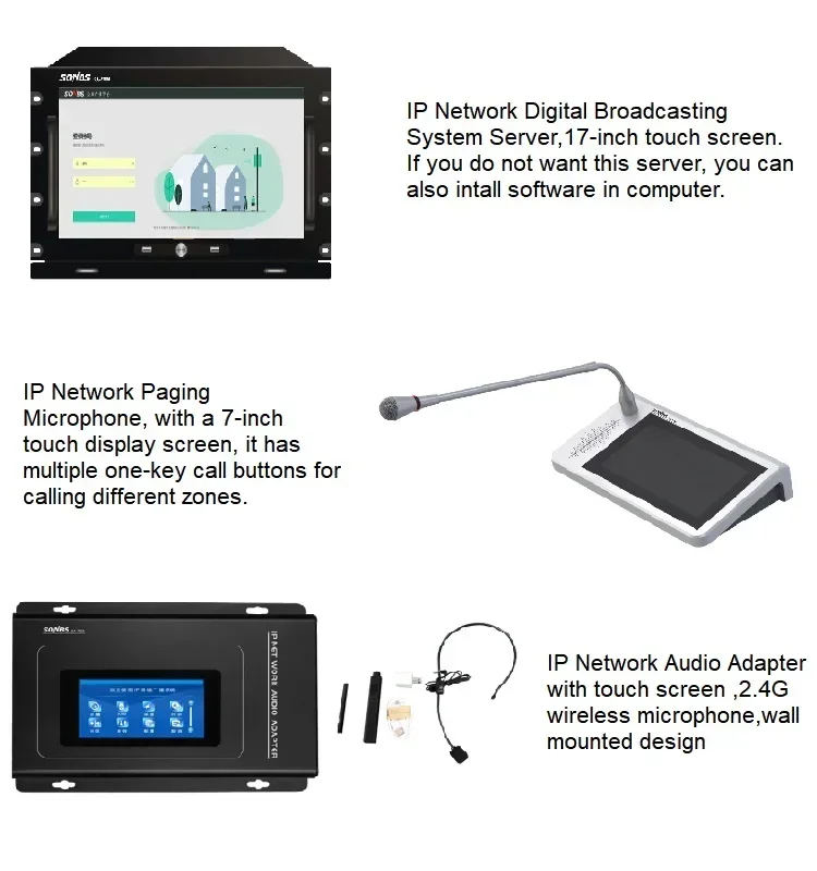 2026 Premium  Intelligent IP Network PA System IP Paging Microphone With Touch Screen
