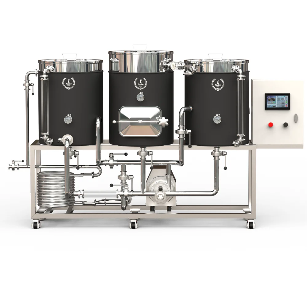 HOOLOO American Three Barrel Mash Tun Stainless Craft Beer Equipment All-in-one Small Commercial Home Brewing Beer Equipment