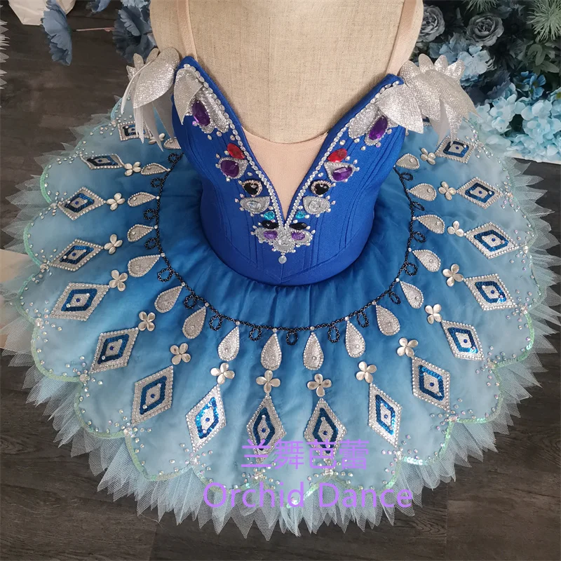 

Peacock High Quality Professional Custom Size Classical Adult Girls Sky Blue Bird Ballet Tutu Costumes