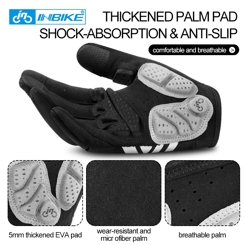 قفازات NBIKE لجميع الأصابع تعمل باللمس، حماية سميكة، ممتصة للعرق، قابلة للتنفس، غير قابلة للانزلاق، ملحقات الدراجة على الطرق الجبلية