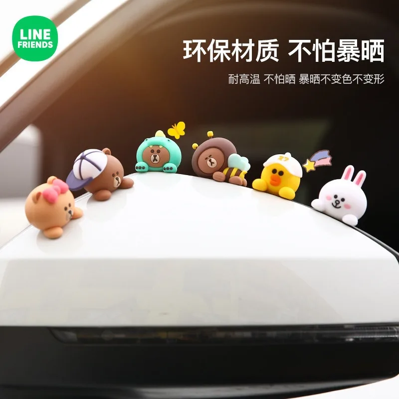 Line Friends รถสีน้ำตาล cony อะนิเมะน่ารัก hiasan mobil ผู้หญิงการ์ตูนน่ารักงดงามชีวิตประณีต Choco Sally คอนโซลกลางรถของขวัญ