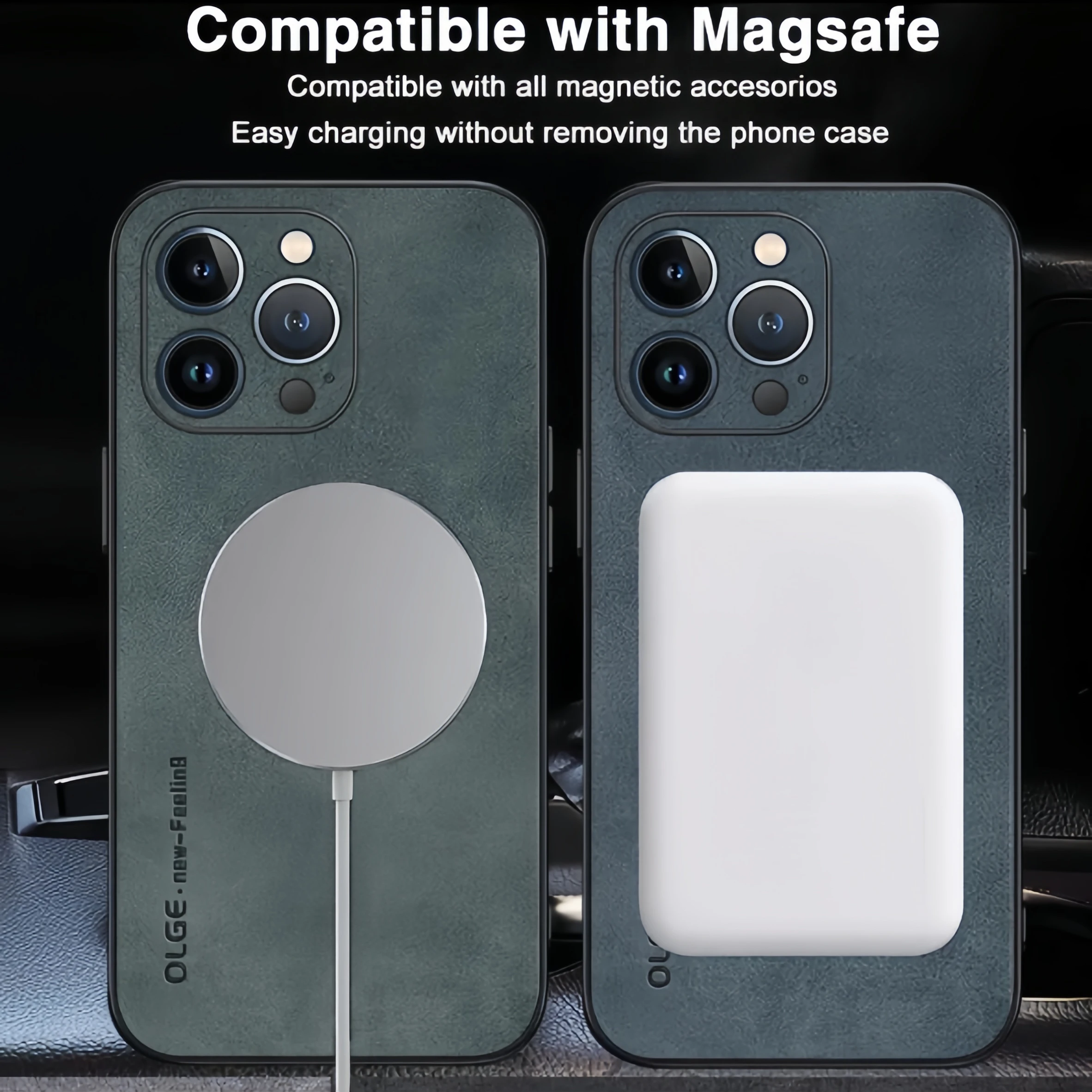 Luxury Magnetic Leather Case For iPhone 16 15 14 Pro Max 12 13 11 Plus For Magsafe Wireless Charge Shockproof Soft Cover