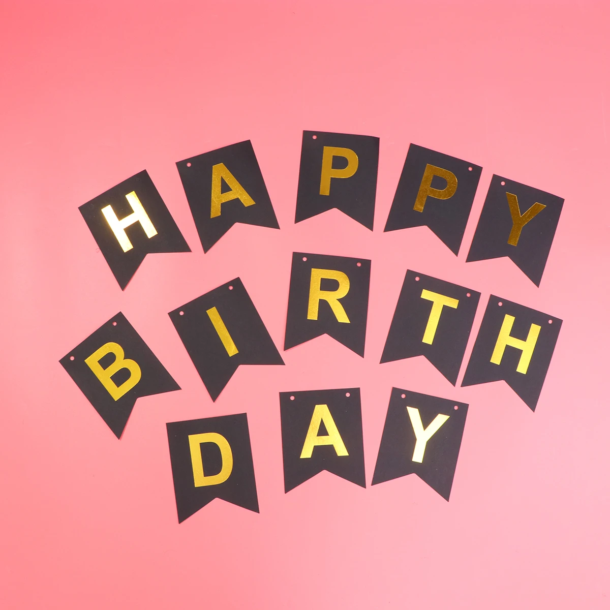 

Perfect Atmosphere Aluminium Foil Balloon Sets Birthday Party Decorations Black Golden Pentagram Banner Happy Birthday Gathering