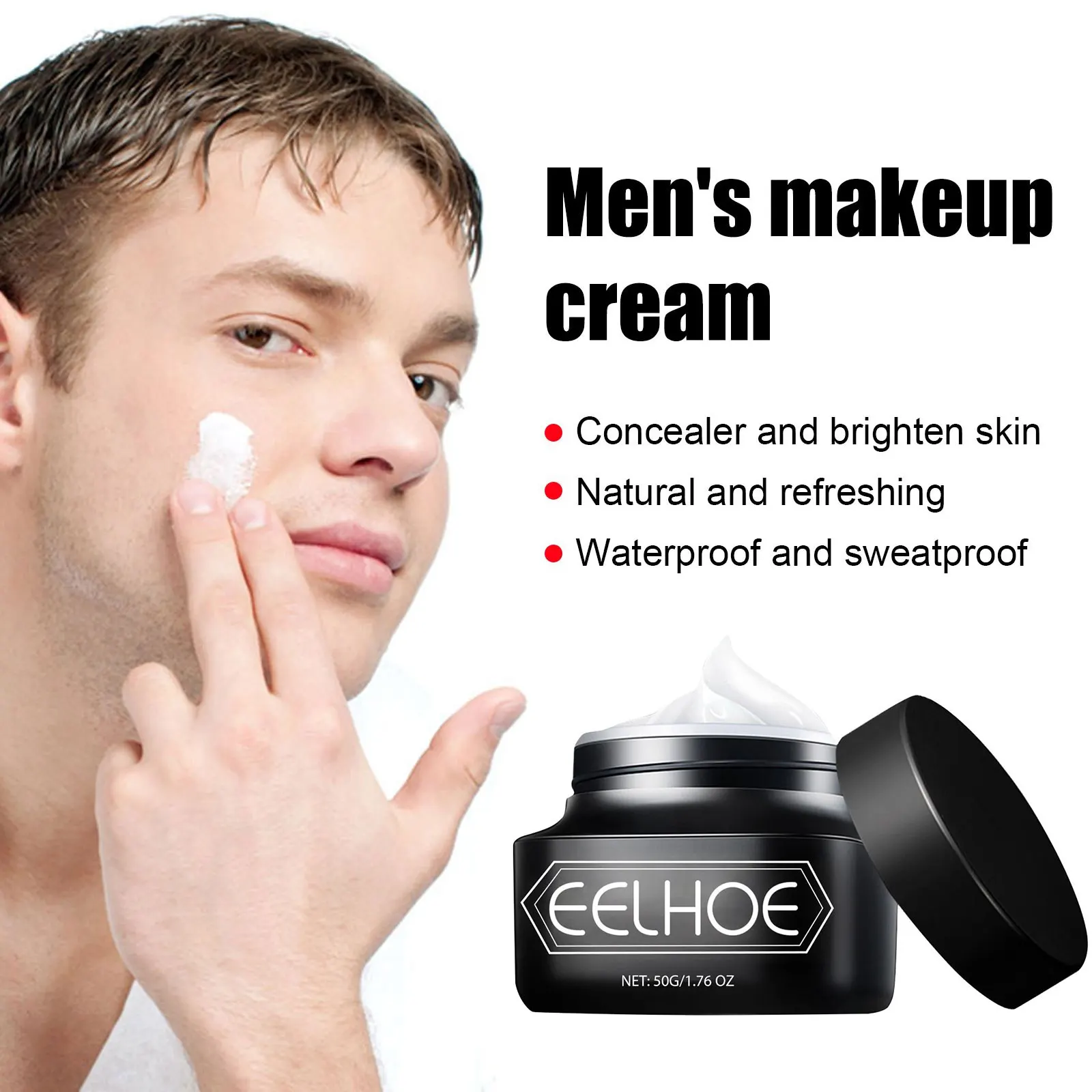 BB Cream Uomo Viso Correttore Controllo del petrolio Impermeabile Copertura a lunga durata Flaconi Trucco Nutriente Illuminante Uomo BB Cream viso