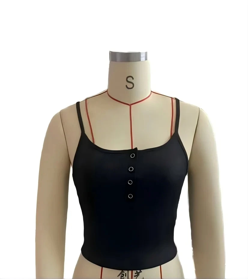 Damen Crop-Tops Frühling und Sommer Korsett Koreanische Trägerweste Sexy Camisole Slim Y2K Korsett-Tops Lässiges Basic T-Shirt – Detail 8