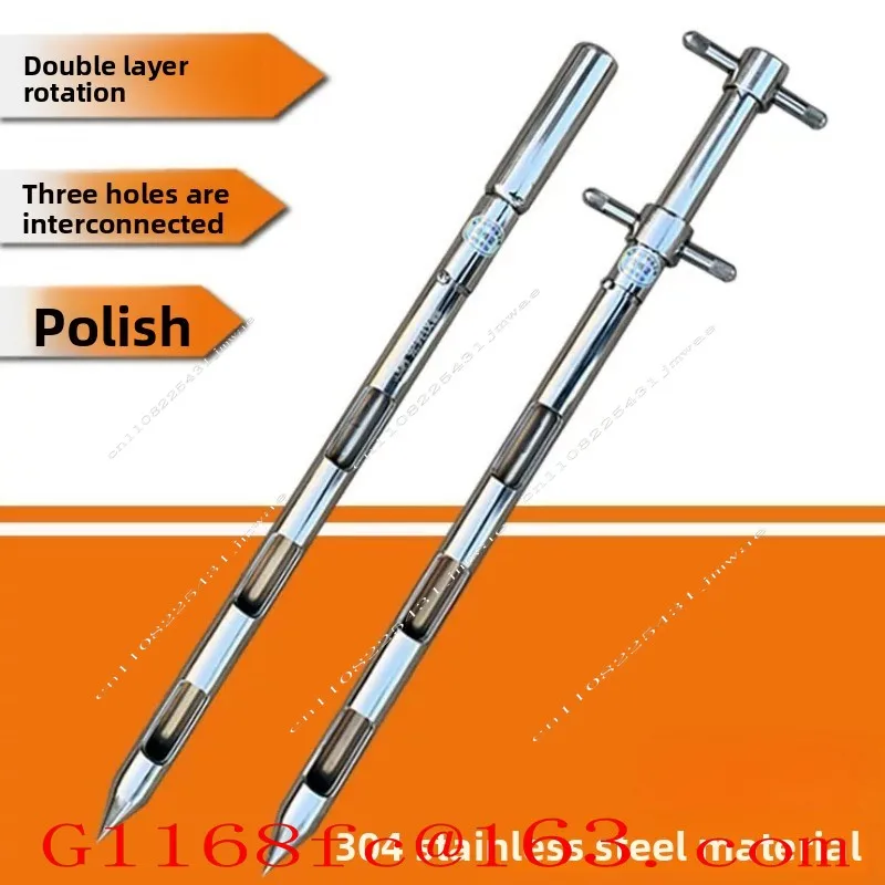 0.5m-1m Stainless Steel Double Powder Sampling Tube Rotary Sampling Tube Cement Grain Solid Sampler