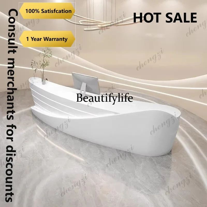 R134 Luxury Beauty Reception Desks Minimalist Aesthetic Design Simple Reception Desks Modern Unique Escritorio Commercial Furnit