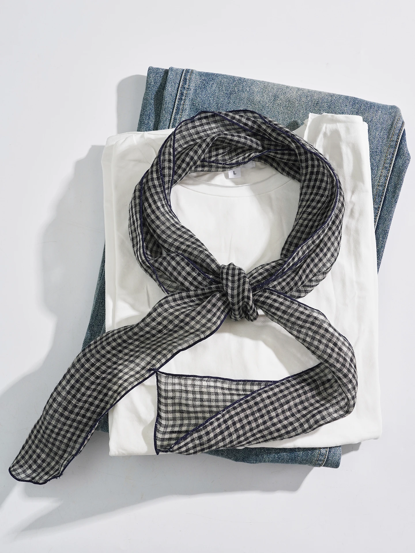 

Pure Linen Scarf Women's Stripe Pattern Breathable High End Linen Material Simple Versatile Summer Fashion Accessory