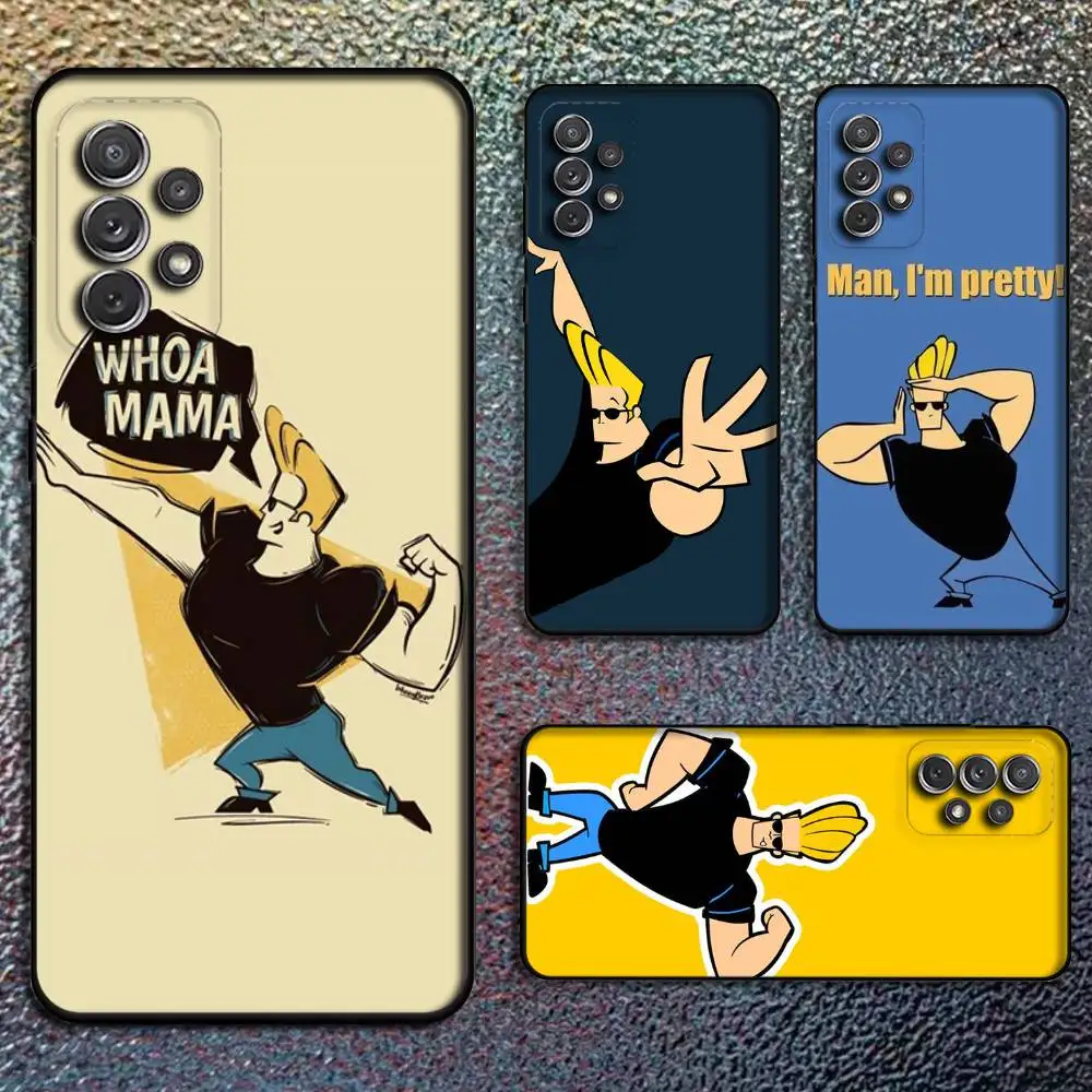 

Johnny Bravo anime Phone Case For Samsung S25,S24,S21,S22,S23,S30,Ultra,S20,Plus,Fe,Lite,Note,10,9,5G Black Cover