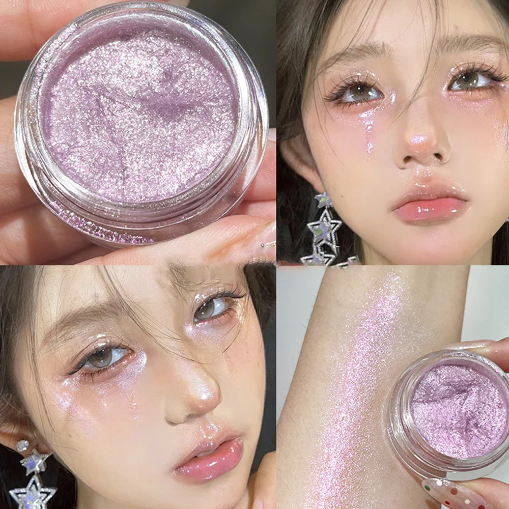 Paleta de sombras de ojos de Gel líquido, resistente al agua, brillo corporal, resaltador brillante, sombra de ojos de larga duración, brillo brillante, cosméticos