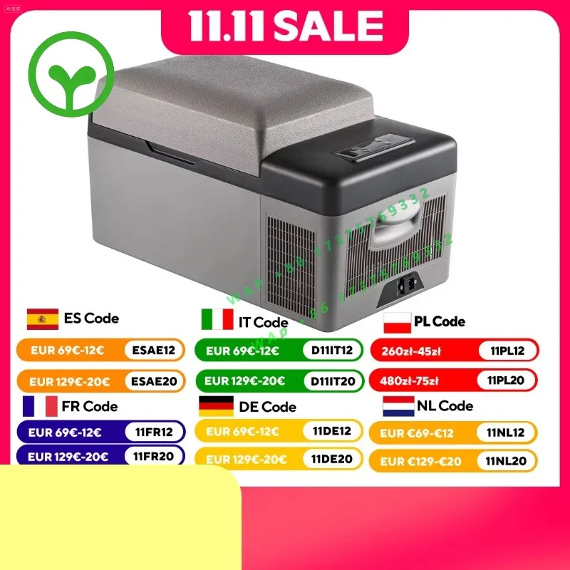 【Premium】  15L/20L Car Freezer Fridge, Port le Compressor Cooler with App Control for Camping, Travel, Outdoor & Home