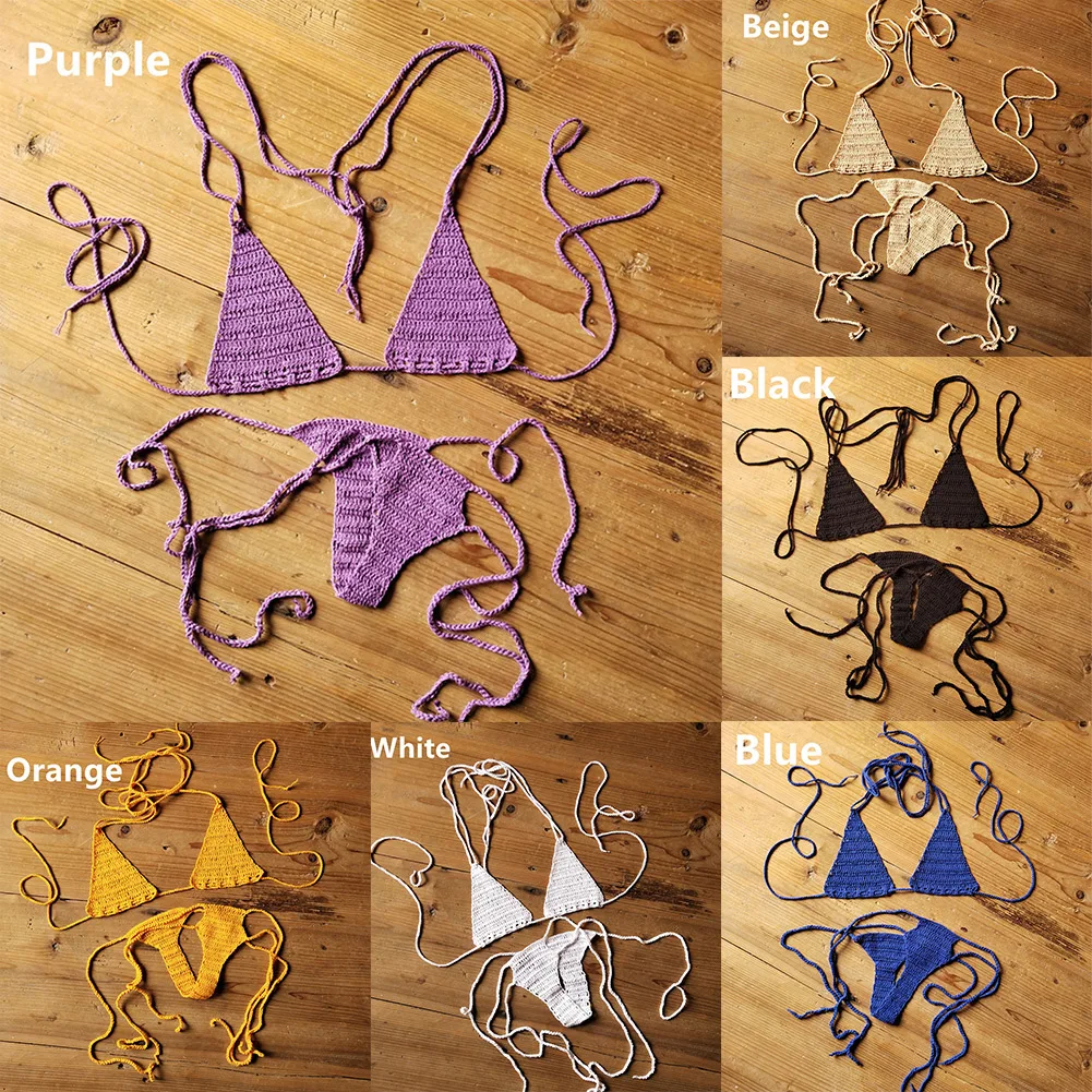 Embrace Freedom In Women's Sexy Hand Crochet Bikini Swimwear Ensemble Beach Bohemian Beauty Sun-Kissed Elegance Women's Swimsuit