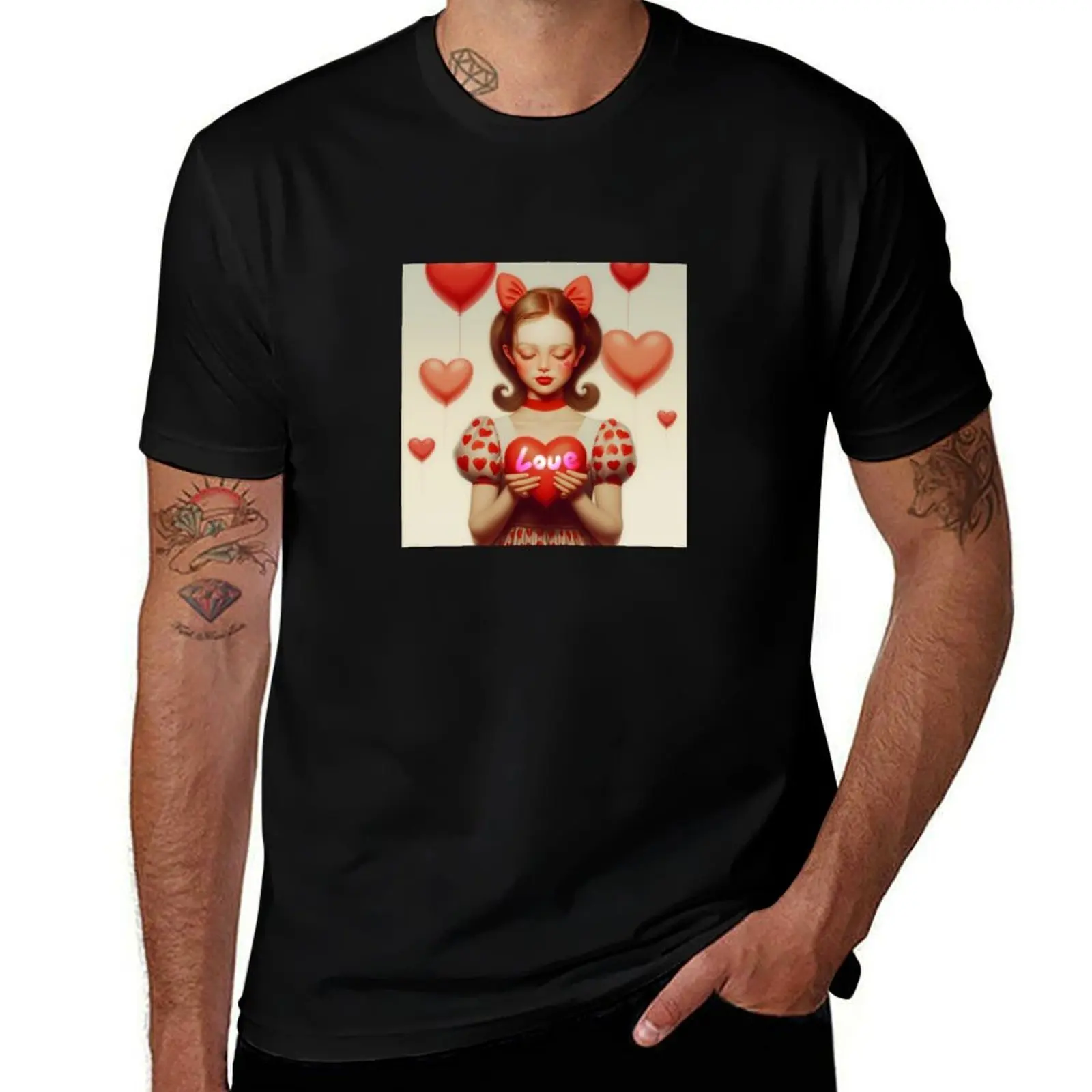 

The Heart's Embrace T-Shirt Louboutins luxury t-shirt summer tops cotton man t-shirts big and tall t shirts for men
