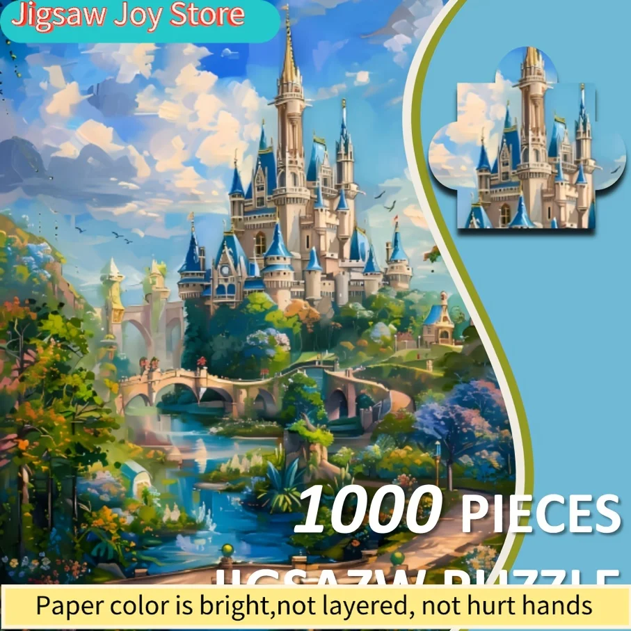 

Пазл Blue Castle Art — яркий замок фэнтези с реками, мостами и зеленью, идеально подходит для Пасхи, Дня смеха и других праздников.