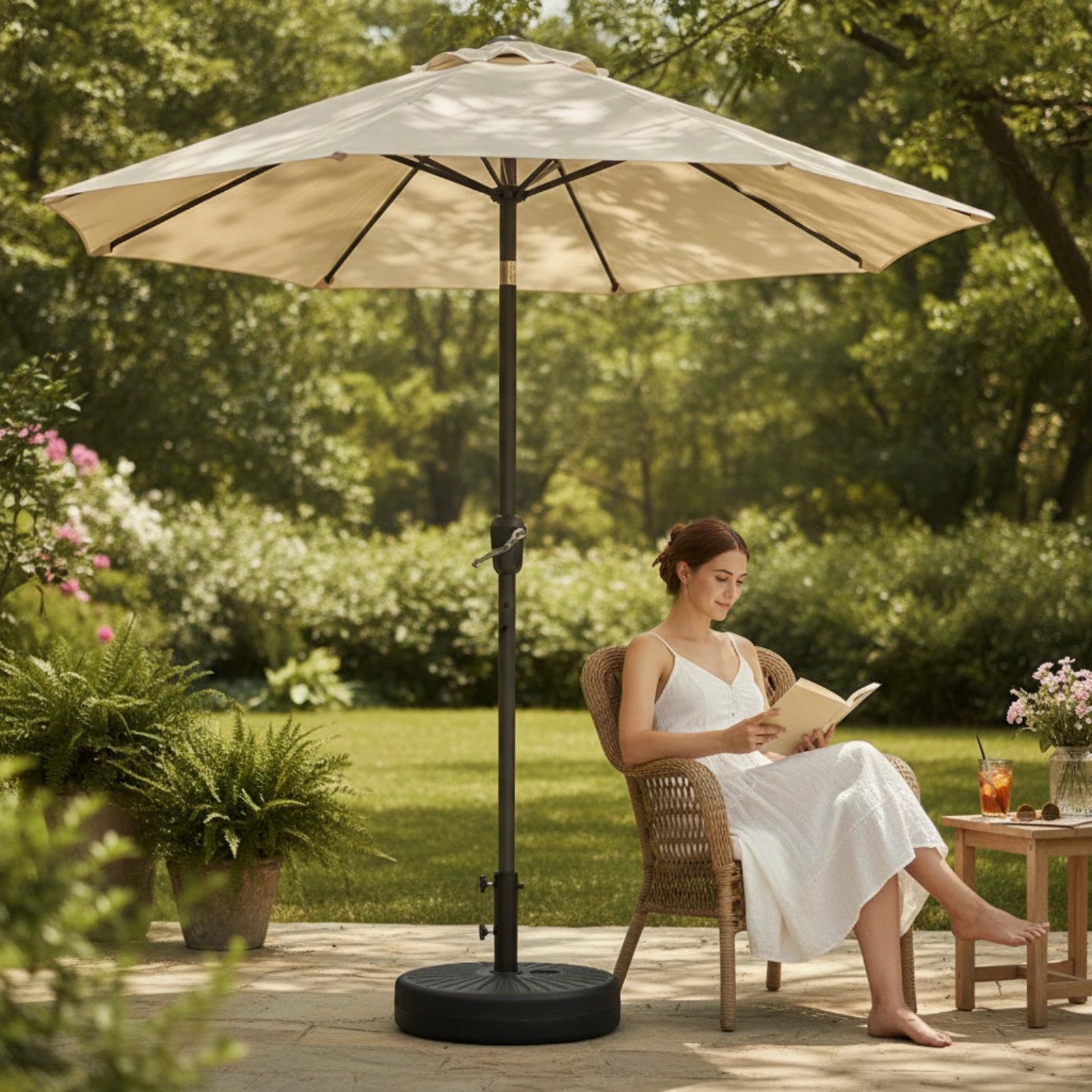 Umbrella Water Base Weatherproof Fillable Water Tank Base Patio Umbrella Stand Portable Anti-Corrosion for Poolside, Beach