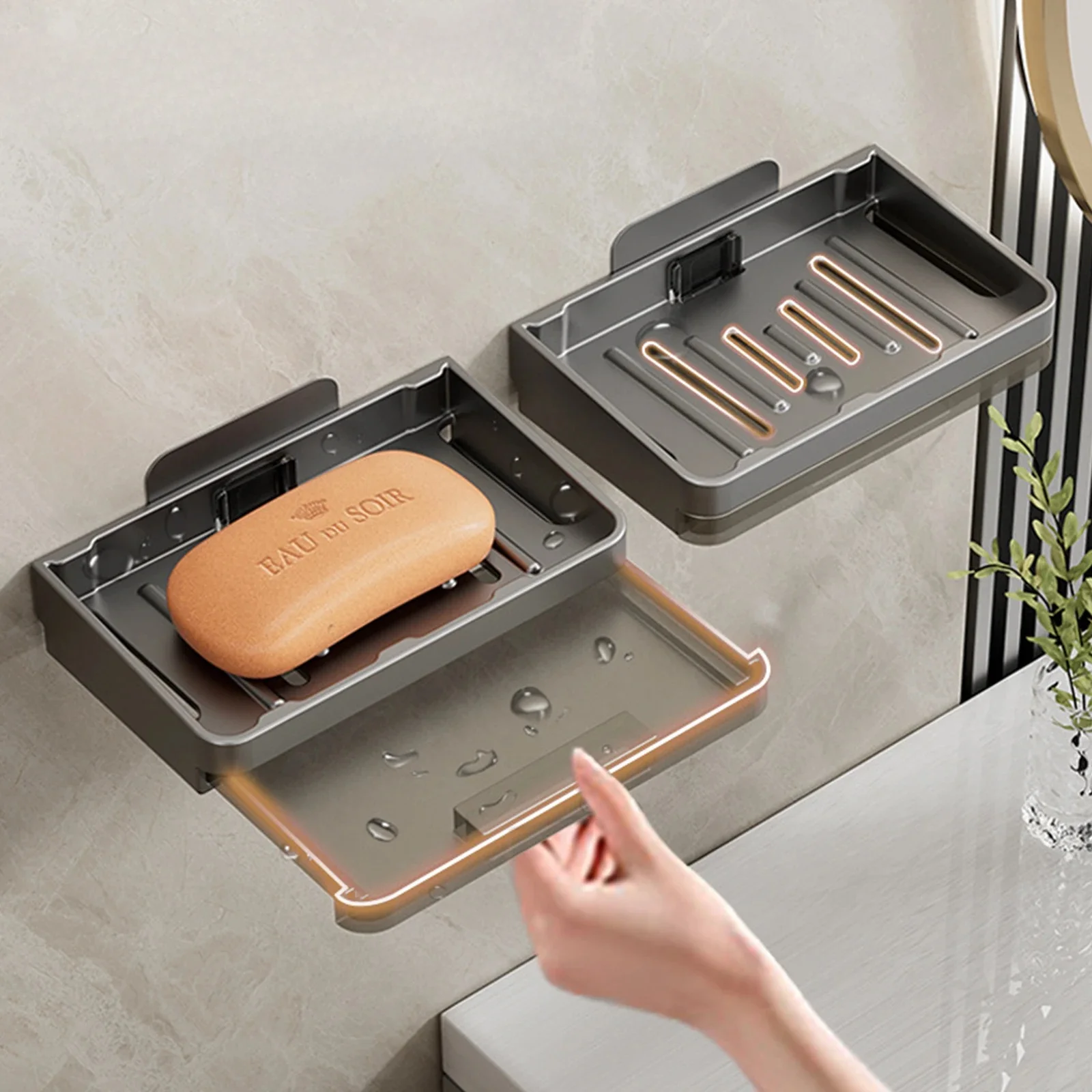 Storage Rack Wall Soap Dish for Bathroom Case Soap Box Dish Storage Plate Drain Soap Box Soap Holder Modern Bathroom Accessories
