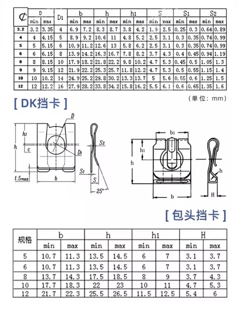 M4 M5 M6 M8 M10 M12 M16 65 Manganese Steel U-shaped Clip/elastic Anti Loosening Clamp For Shaft