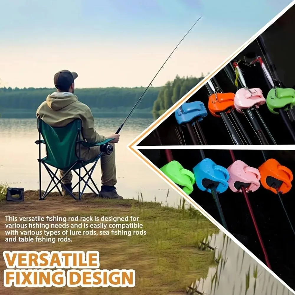 5pcs Anti Slip Fishing Rod Holder Grip Protective Anti-collision Fishing Rod Clip Multifunction ABS Fishing Rod Protector