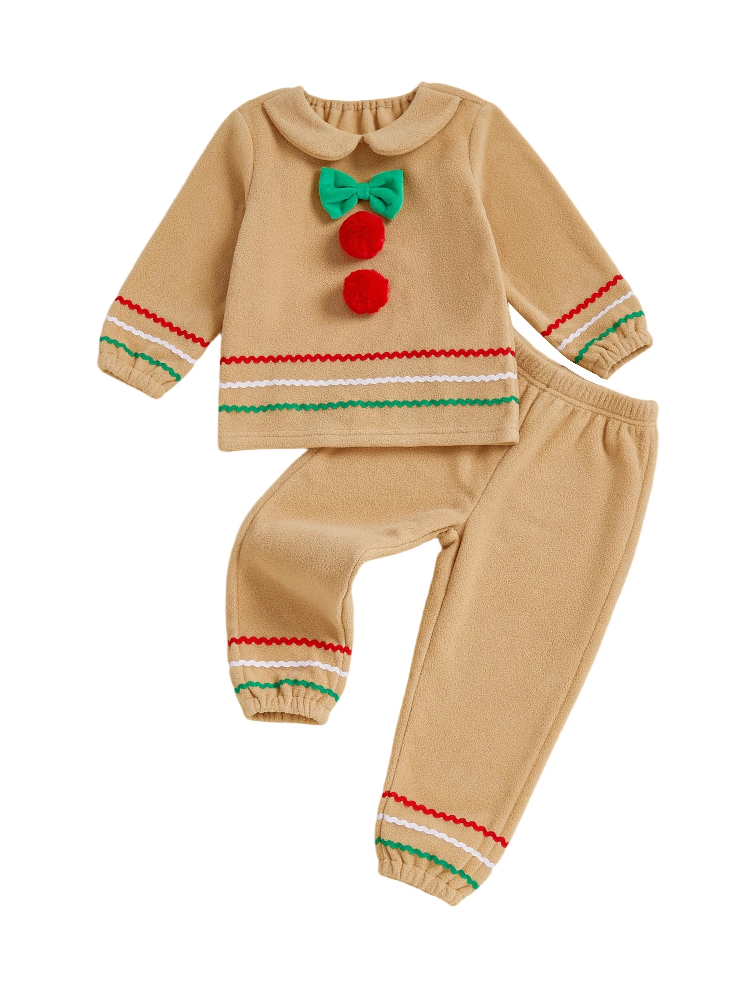 

Рождественский комплект из двух предметов для малышей со шляпой Санта-Клауса и рубашкой с длинными рукавами с принтом оленей и брюками с эластичной резинкой на талии для праздника Веселый