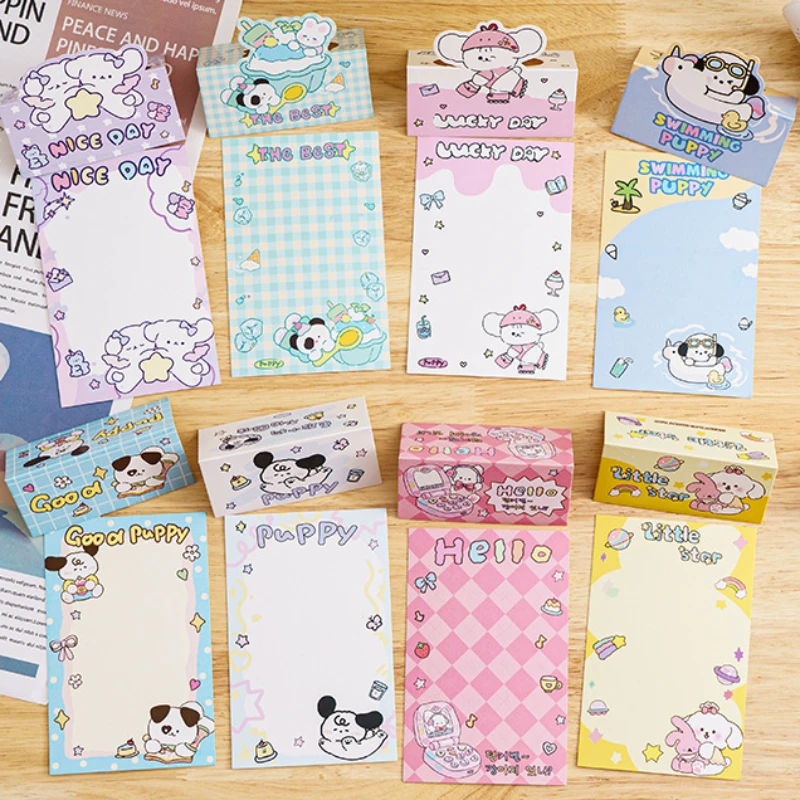 

10PCS Korean Kawaii Cartoon Summer Puppy Card Head Card Back Opp Bag Cute Kpop Star 3 Inch Photo Card DIY Decor Packing Material