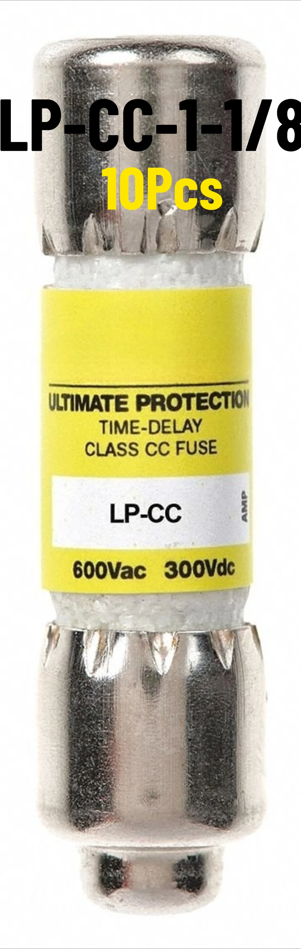 10PCS LP-CC-1-1/8 Fuse, 1.125A 600VAC Class CC Current Limiting Time Delay Fuse Brand New Original Box