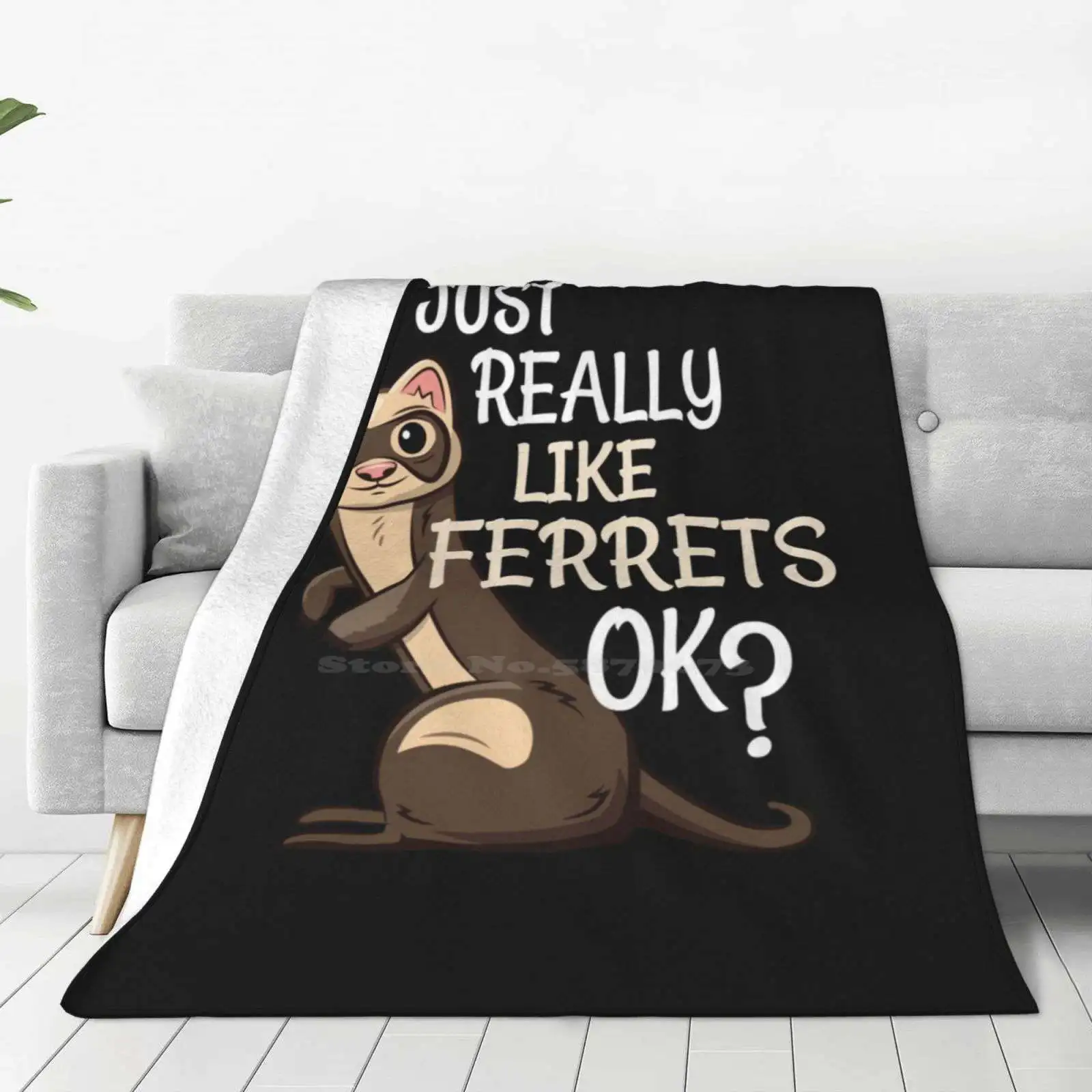 Ferret Lover Gift-I Just Really Like Ferrets Ok ? Latest Super Soft Warm Light Thin Blanket Ferret Face Ferret Dad Ferret Mom