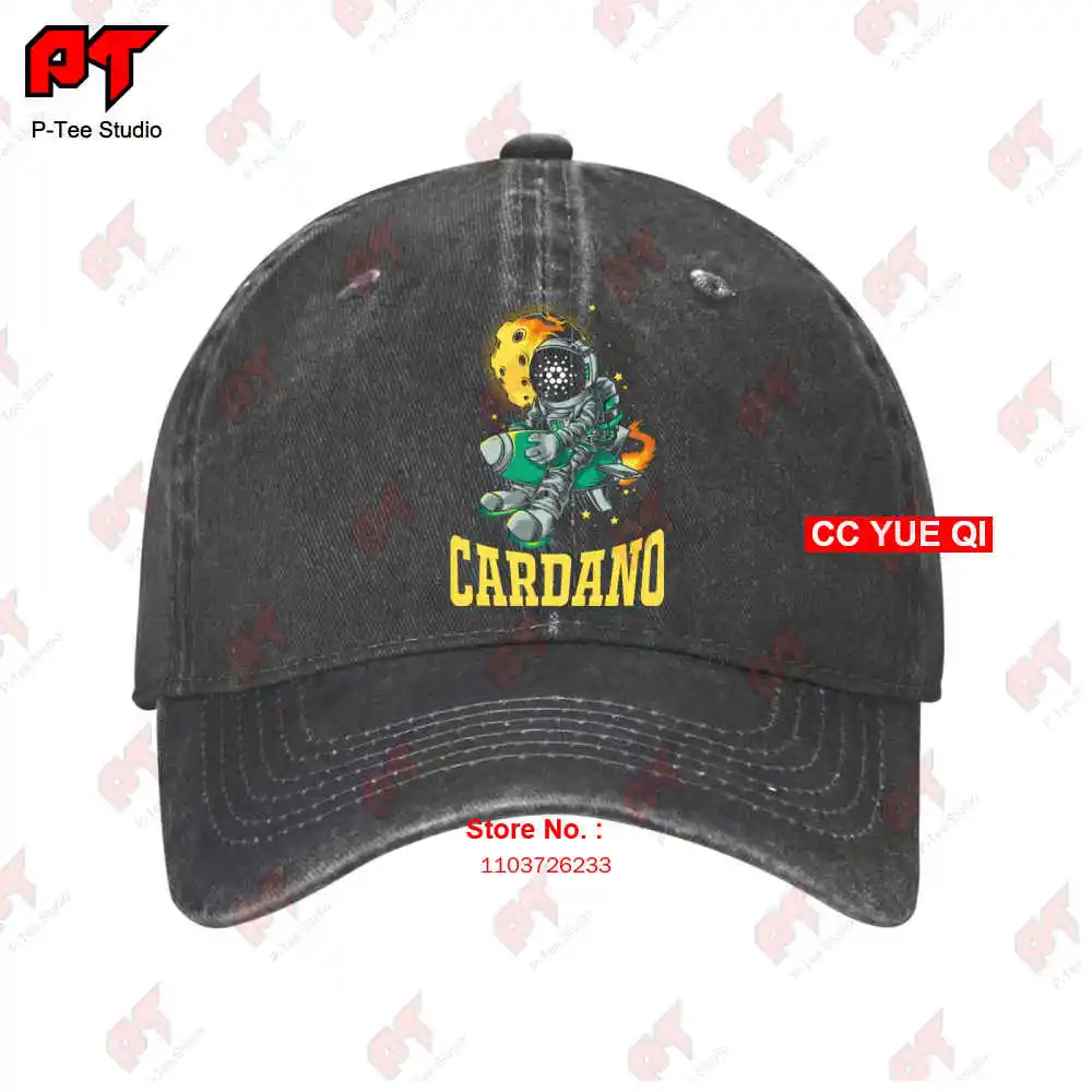 Cardano To The Moon Cardano Ada Best Crypto Coin Rocket To Moon Baseball Caps Truck Cap YIW8