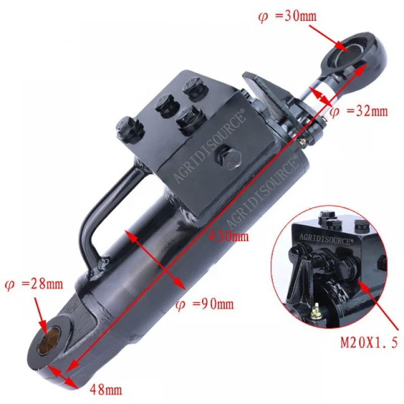 Assemblage de cylindre de levage inspecté droit, fabriqué en Chine, pour tracteur Foton Lovol, numéro 404/504/604 TB600.55C