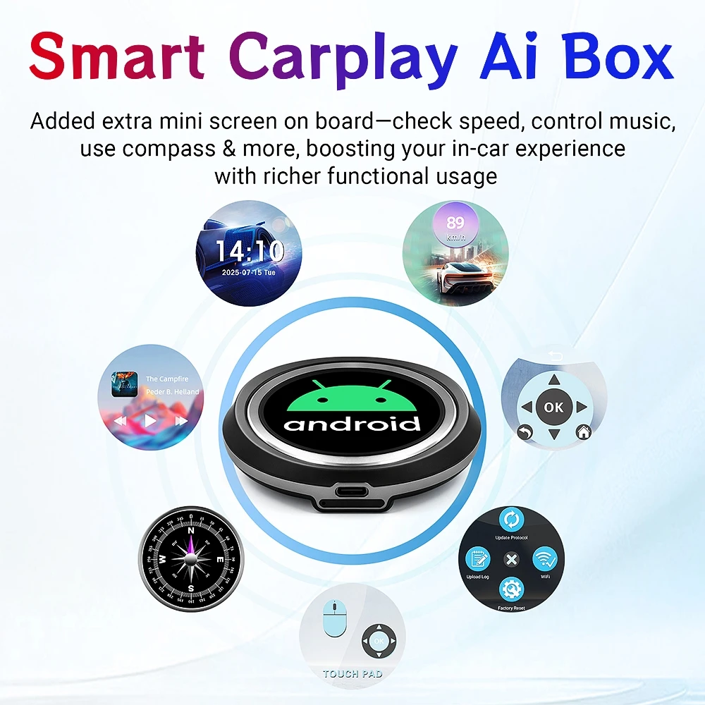 Android 13 AI Box Wireless CarPlay For BMW ID6 ID7 ID8 ID9 For VW Audi Kia Fiat Ford Toyota QCM6125 TouchScreen 4G WIFI GPS HDMI