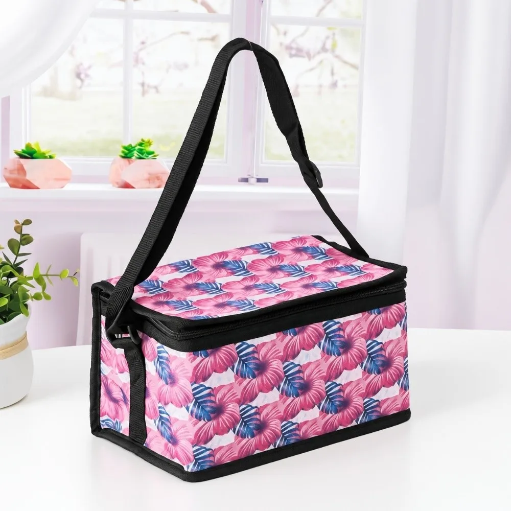 Large Capacity Insulated Cooler Bag Portable Colorful Printing Lunch Bags Oxford Multipurpose Outdoor Picnic Bags for Office